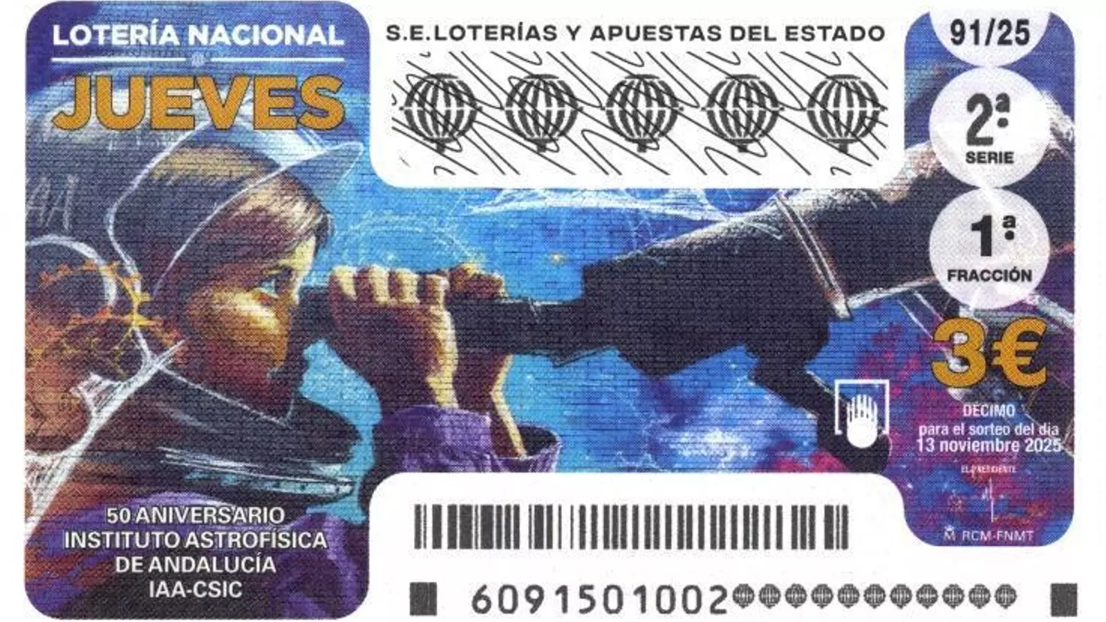 El diseño del décimo incluye la imagen más representativa del aniversario: el mural del Niño de las Pinturas