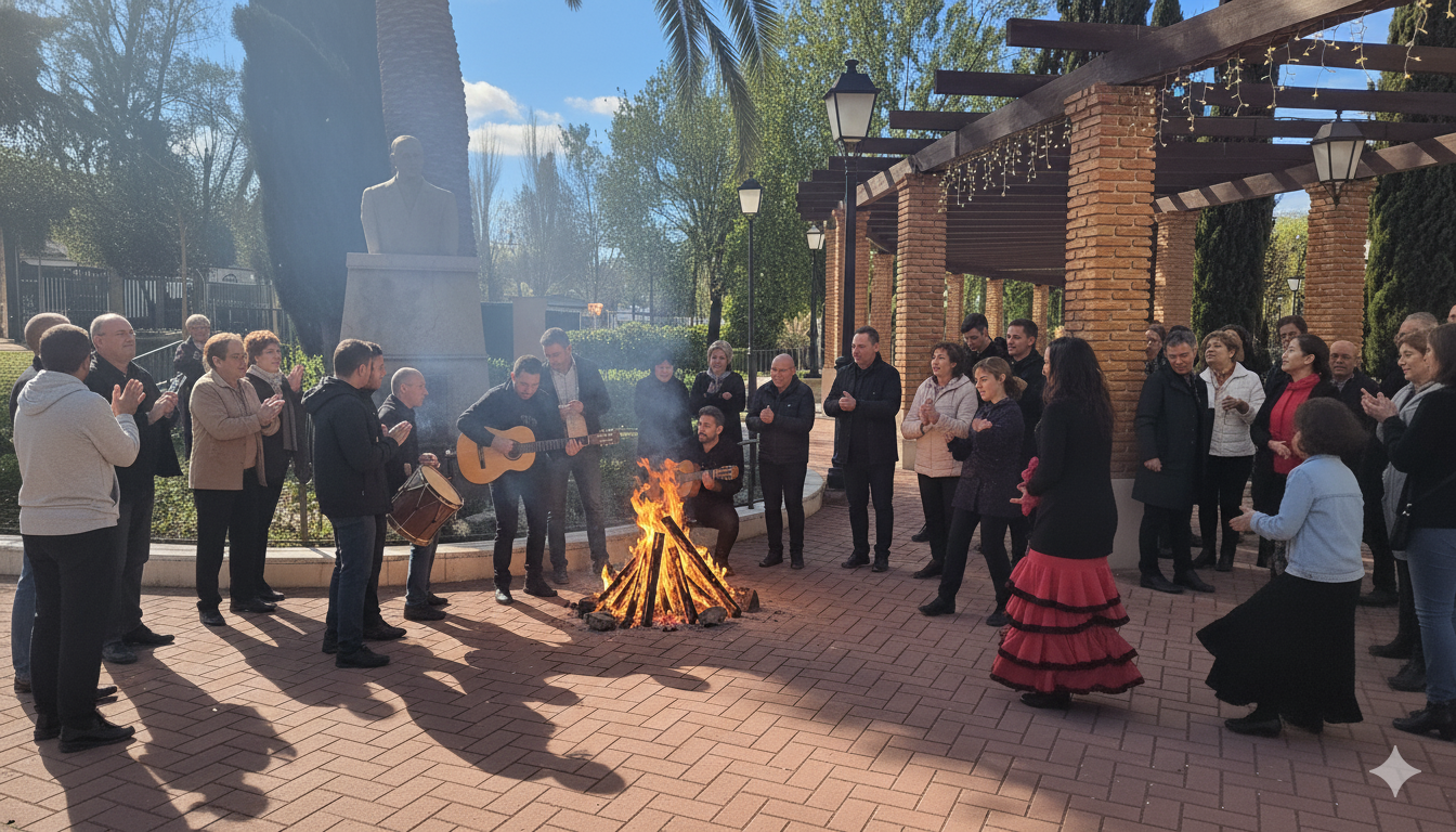I Zambombada Navideña en Peligros. Imagen generada parcialmente con IA (personas ficticias)