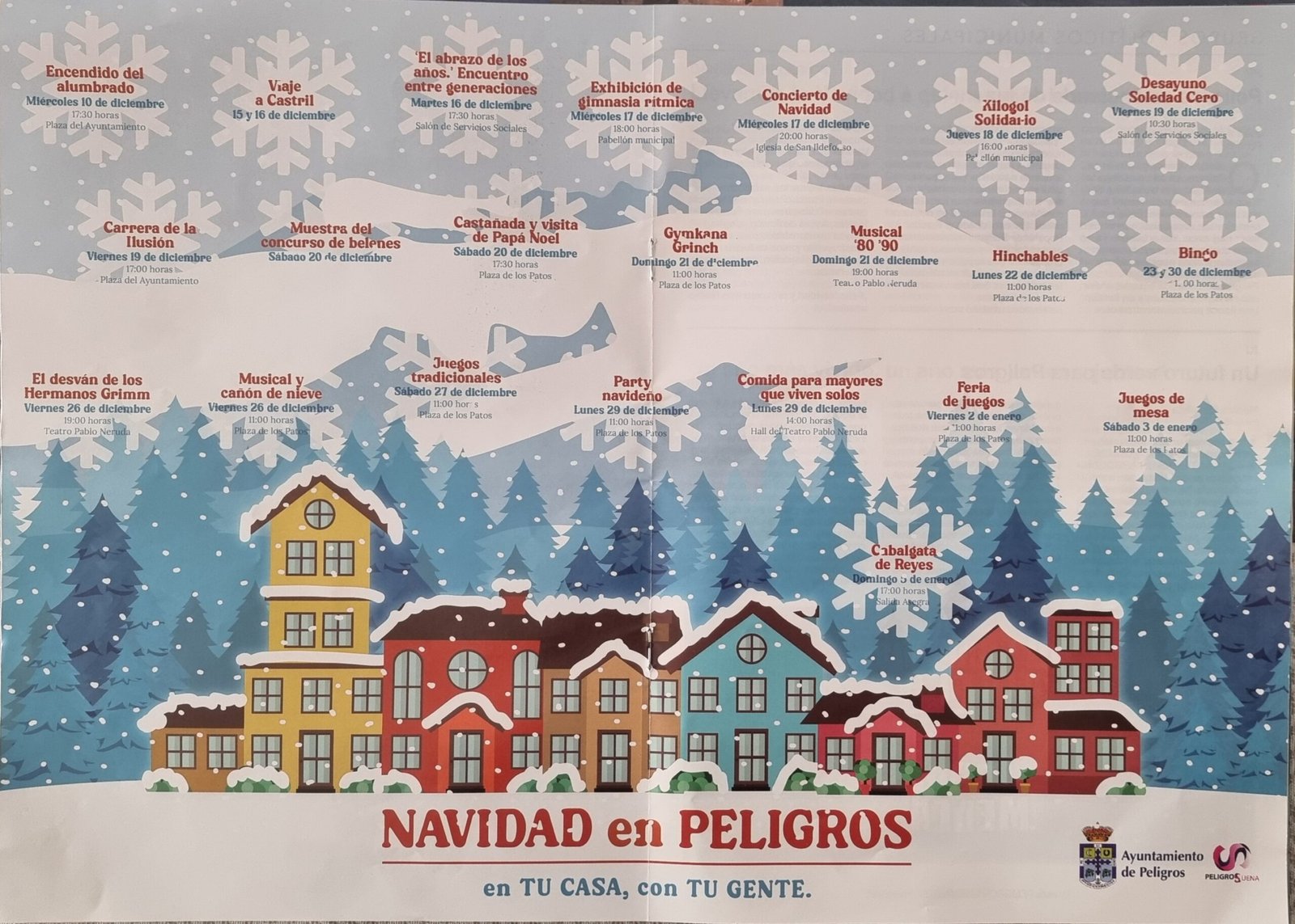 Programa de actividades de la Navidad en Peligros