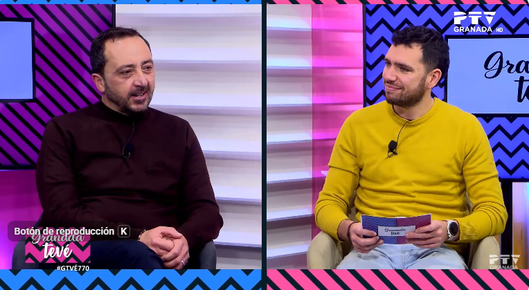 Roberto García, alcalde de Peligros, durante su entrevista en Granada TV / PTV Granada, donde repasó las prioridades municipales para 2026.