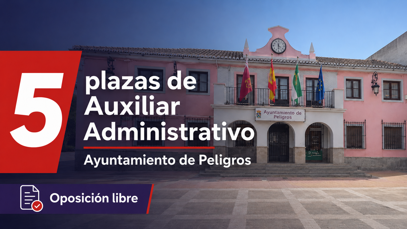 5 plazas auxiliara administrativo ayuntamiento de Peligros