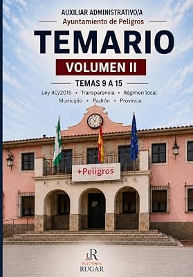 Portada del Volumen II del temario de Auxiliar Administrativo del Ayuntamiento de Peligros