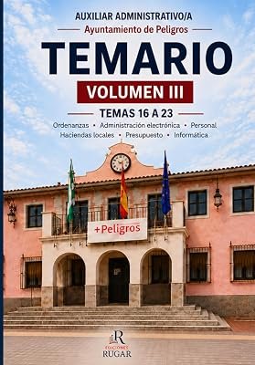 Portada del Volumen III del temario de Auxiliar Administrativo del Ayuntamiento de Peligros